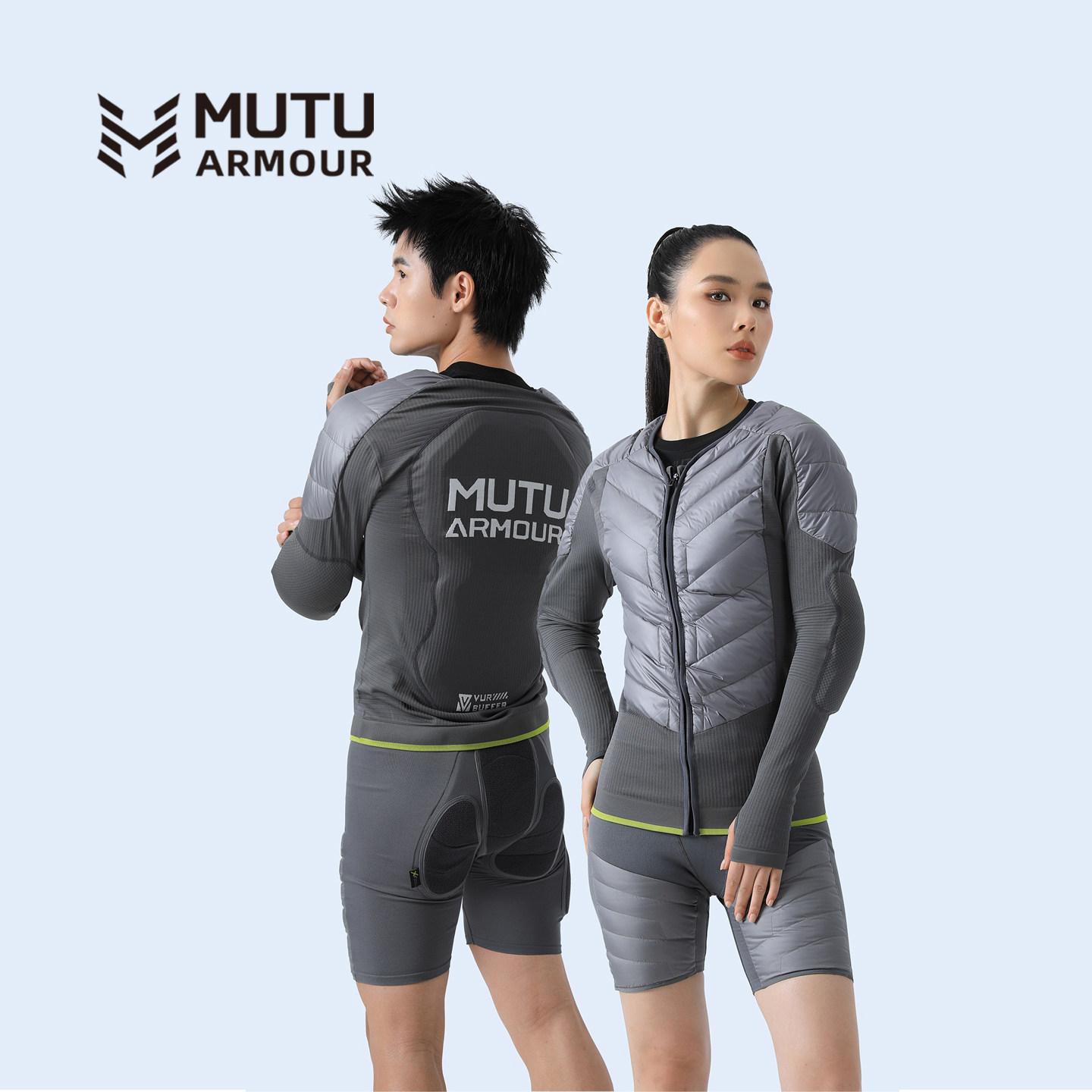 MUTU羽绒护具保暖防摔滑雪护甲XRD护臀套装男女款内穿护具装备