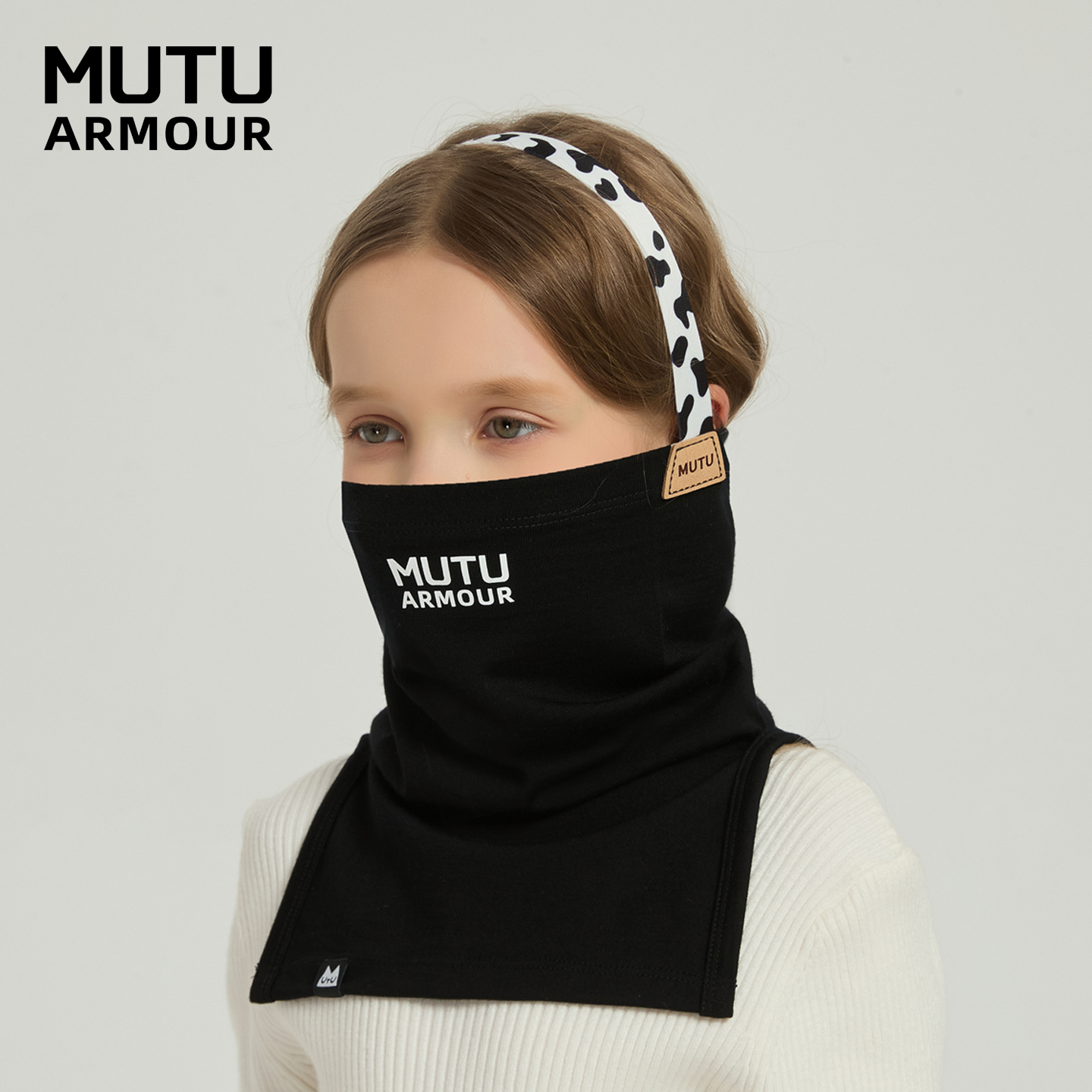 MUTU儿童滑雪护脸单双板头套透气保暖户外面罩头盔护具装备