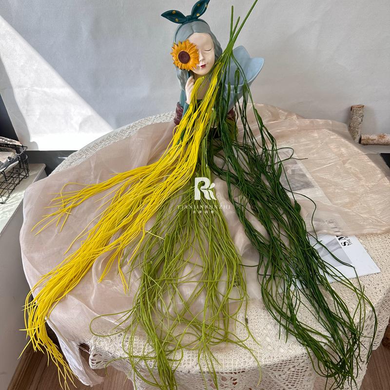 新款垂吊绿植一帘幽梦绿色水竹叶千丝万缕吊顶婚庆软装装饰假花