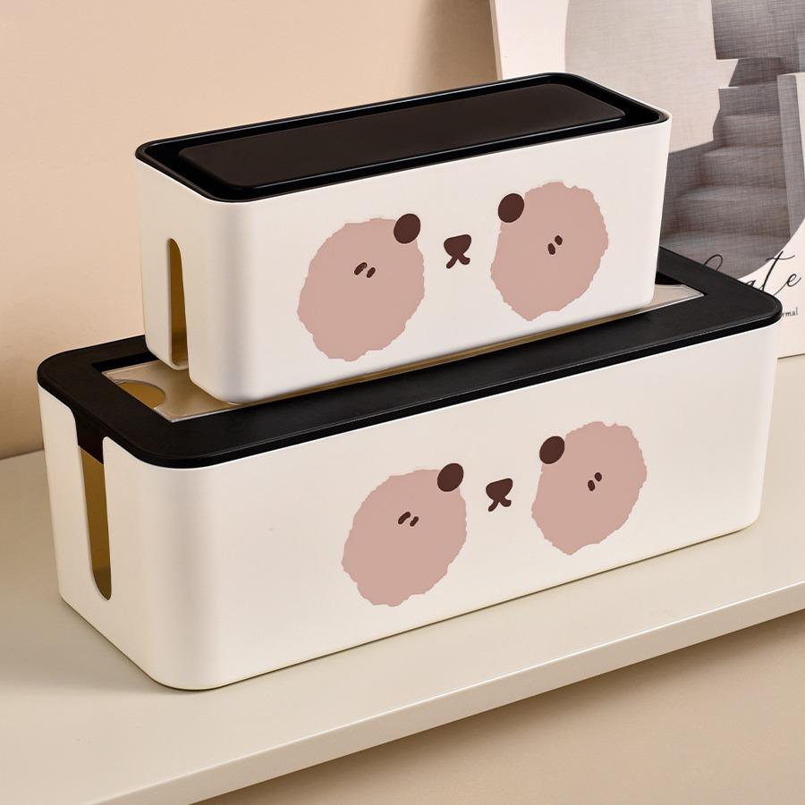 数据线理线器桌面带盖电源电线接线板塑料充电线整理收纳理线神器