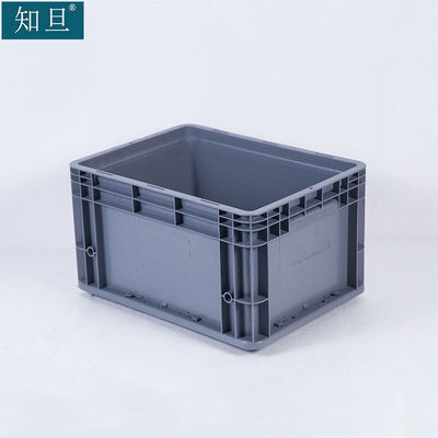 知旦物流箱外径:400*300*230mm工业储物箱ZWL-400230灰色无盖