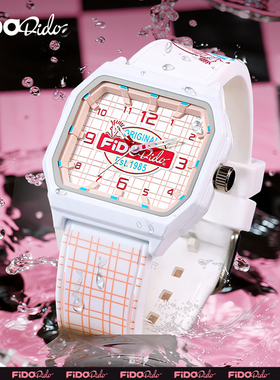 FidoDido「美式甜心」手表女款学生初高中女生复古小方表生日礼物