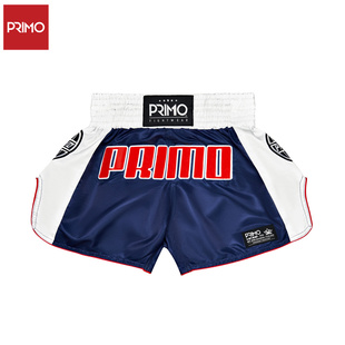Primo复古拼色系列泰拳短裤MMA成人运动格斗短裤训练服 蓝白红