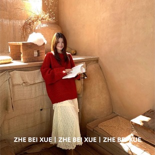 秋装 套装 镂空花边半身裙巨好看 针织衫 一整套 女慵懒风高级感长袖