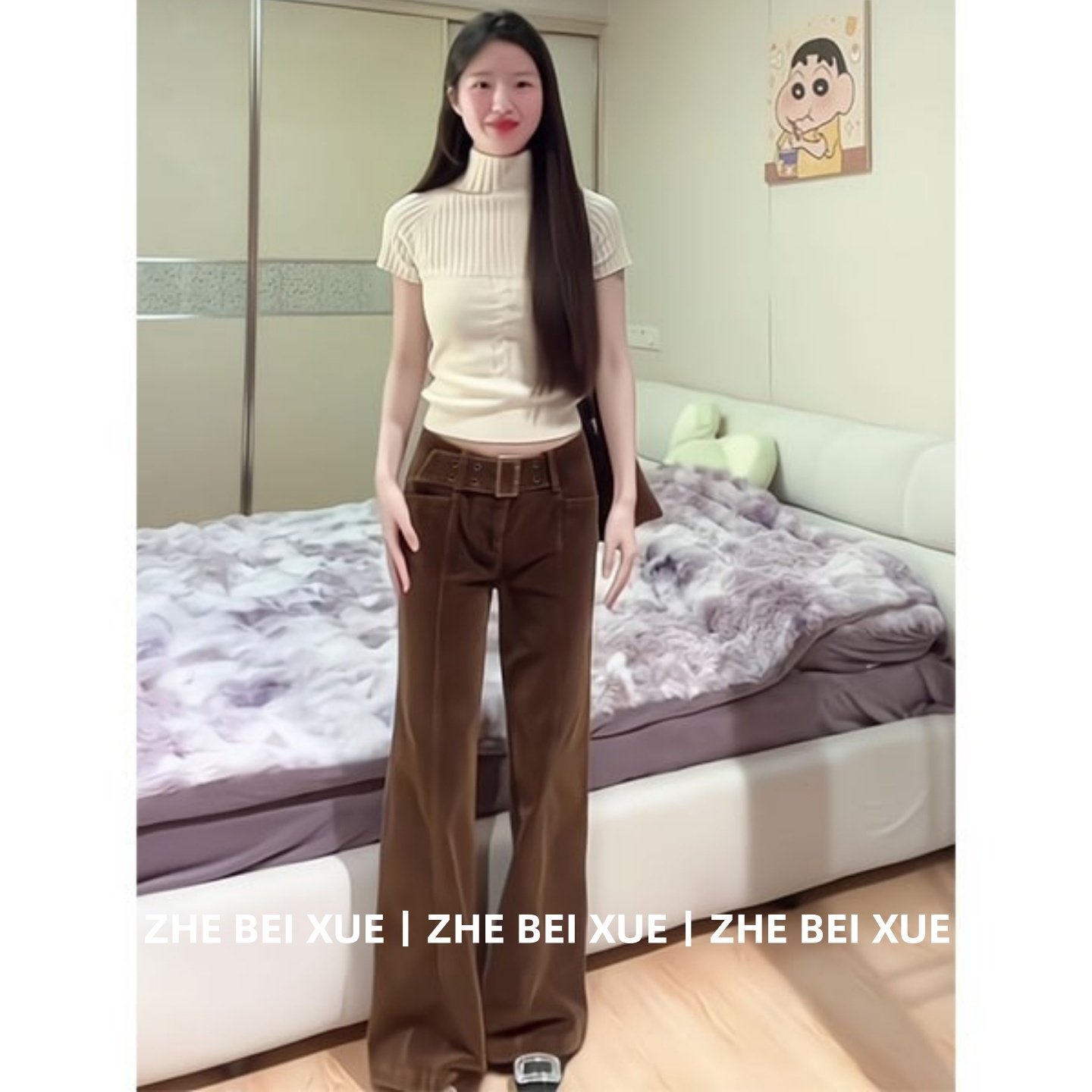 韩系设计感扭花高领短袖毛衣复古直筒阔腿裤子独特漂亮冬装一整套,女装/女士精品,时尚套装,淘宝优惠券,粉丝福利购,淘宝优惠卷