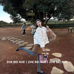 套装女韩版泡芙棉服女立领宽松外套百搭半裙子巨好看的冬装一整套