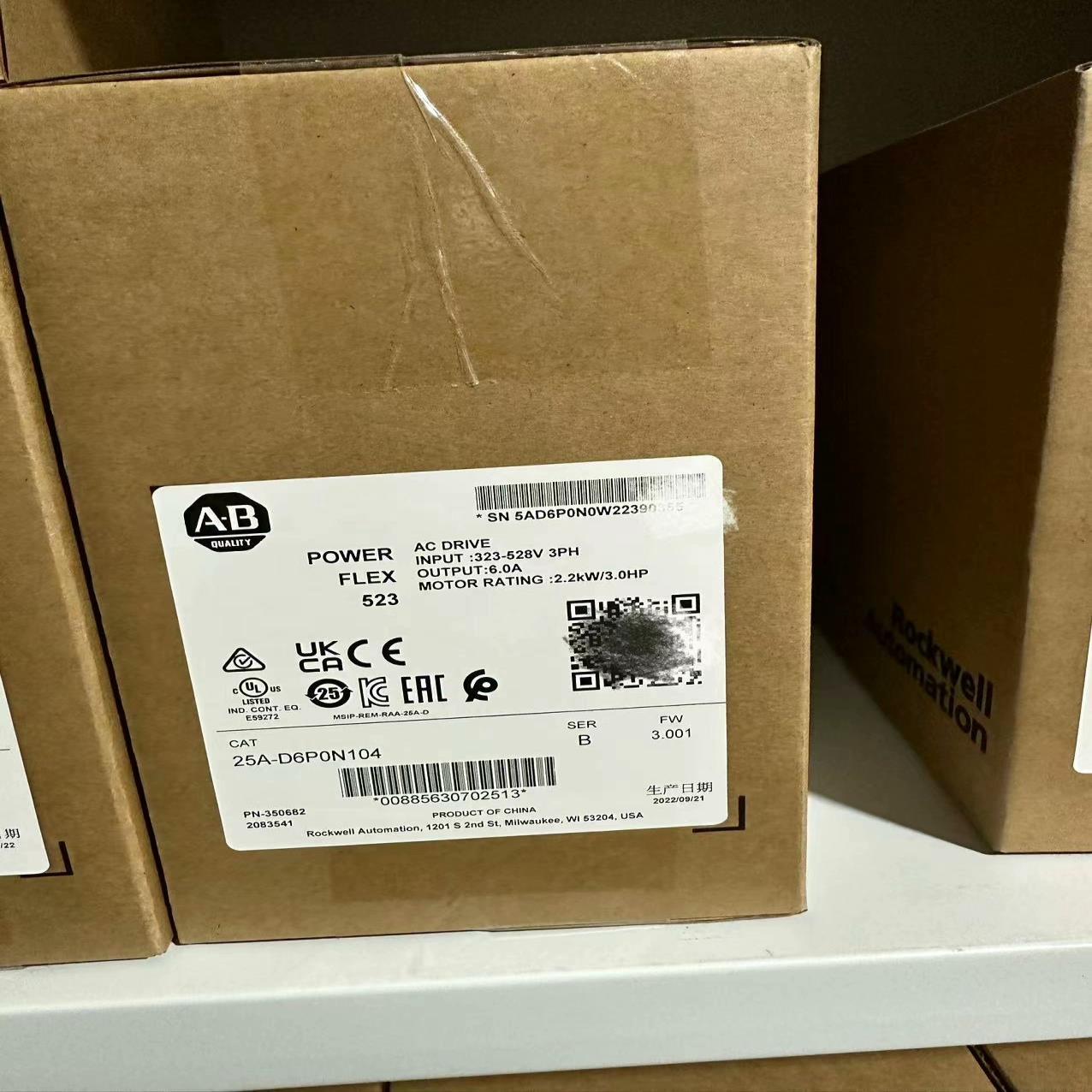 AB变频器25A-D6P0N104全新原装正品现货，实采联系