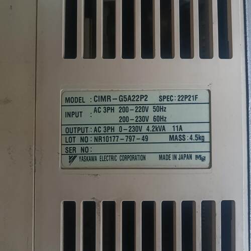 （设备配件）拆机安川（YASKAWA）变频器2.2KW，CIMR-G5A