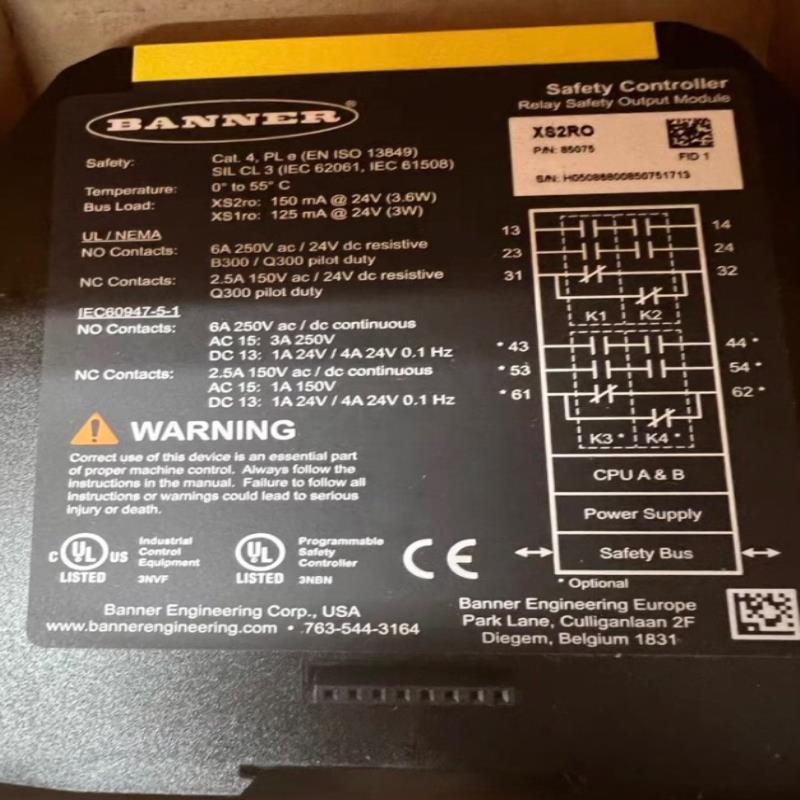 邦纳控制器模块   XS2Ro10多个订货号85075全