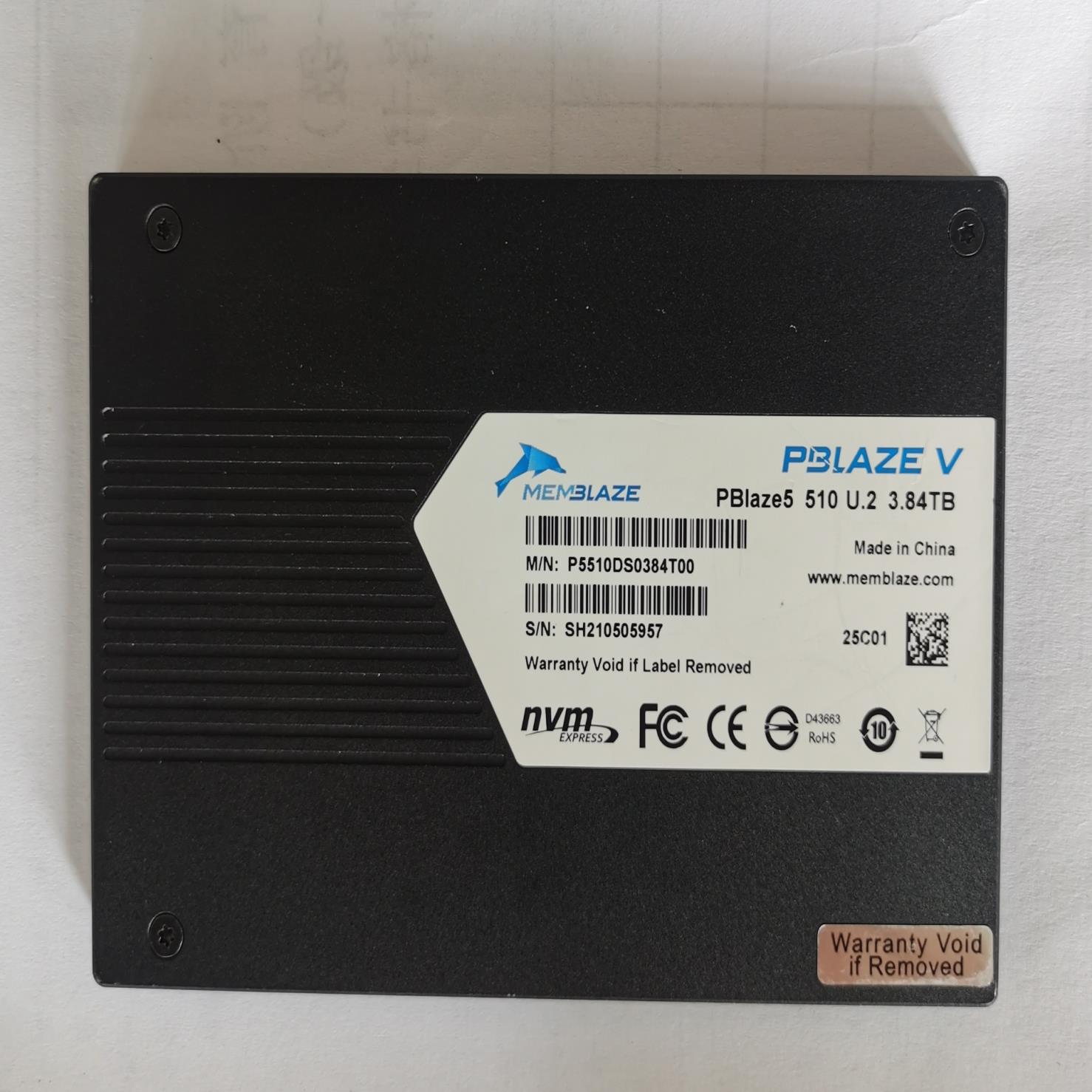 （设备配件）东芝存储鼻祖 颗粒 pblaze5 d510 3.84t 7