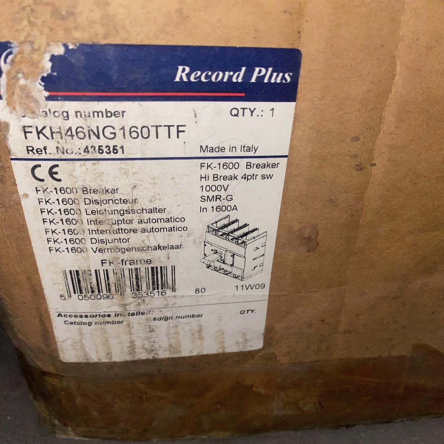 record plus全新通用GE断路器4P1600A