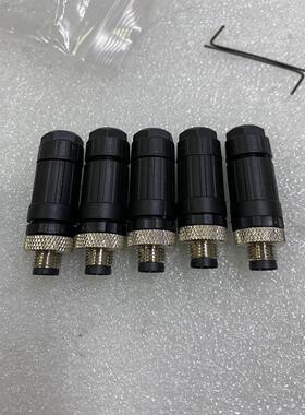 M8三芯连接插头公头，192009 仓库余货全新未使用，五个