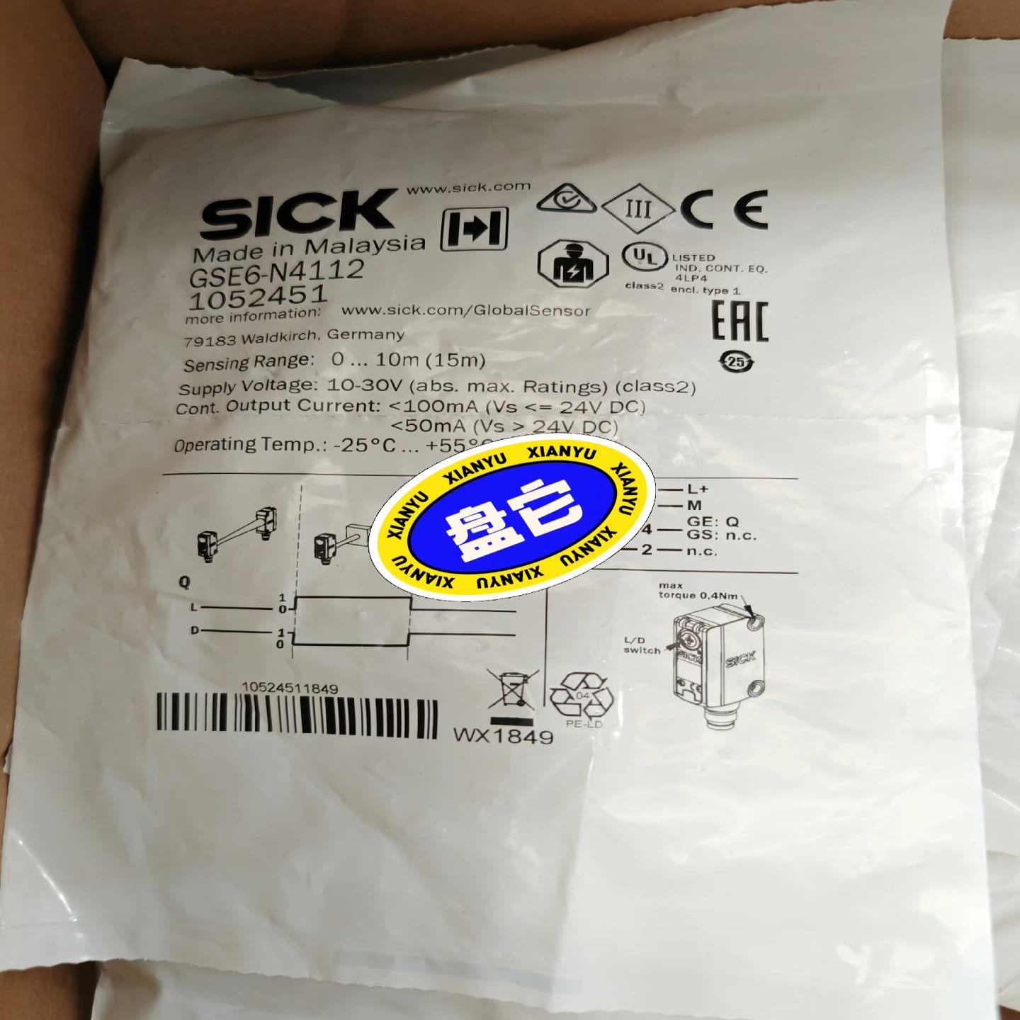 正品现货1052451德国西克SICK传感器GSE6-N41