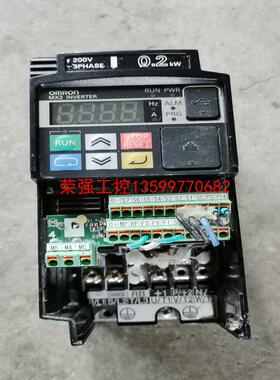 【荣强工控】拆机欧姆龙变频器3G3MX2-A2002-V1，0.2kw实