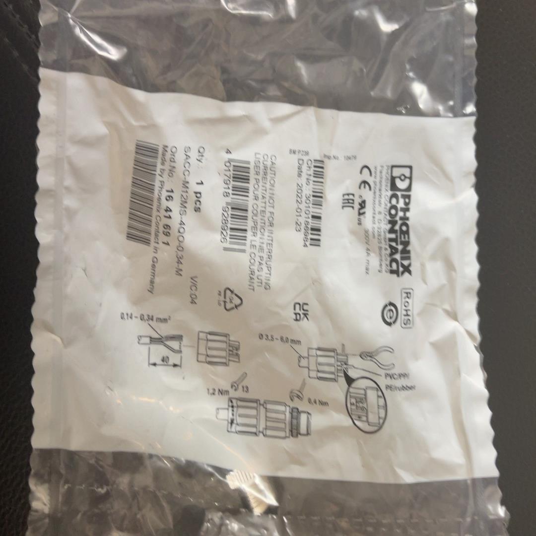 菲尼克斯传感器连接器 SACC-M12MS-4QO-0.34