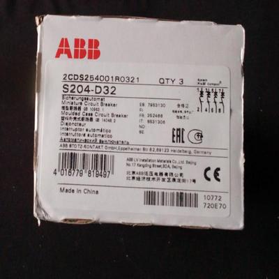 ABB微型断路器 S204-C1， S204-C25，S204-D32，S204M-D32议价