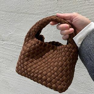 手工编织包包尼龙布小水桶包菜篮子迷你小包手提包链条单肩斜挎包