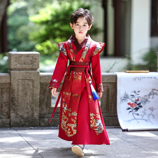 风盛郁秋季儿童汉服帅气中国风侠客唐装公子哥古装少爷服演出服装