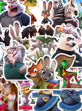 180张爆款朱迪尼克贴纸疯狂动物城周边有趣Q版友谊装饰diy贴画