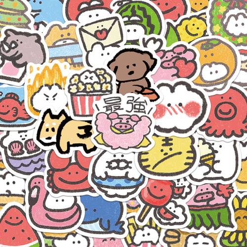 100张mokmok卡通可爱防水贴纸