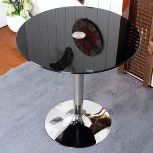 餐桌洽谈桌 钢化玻璃圆桌小户型现代简约飘窗茶几小桌子经济型时尚