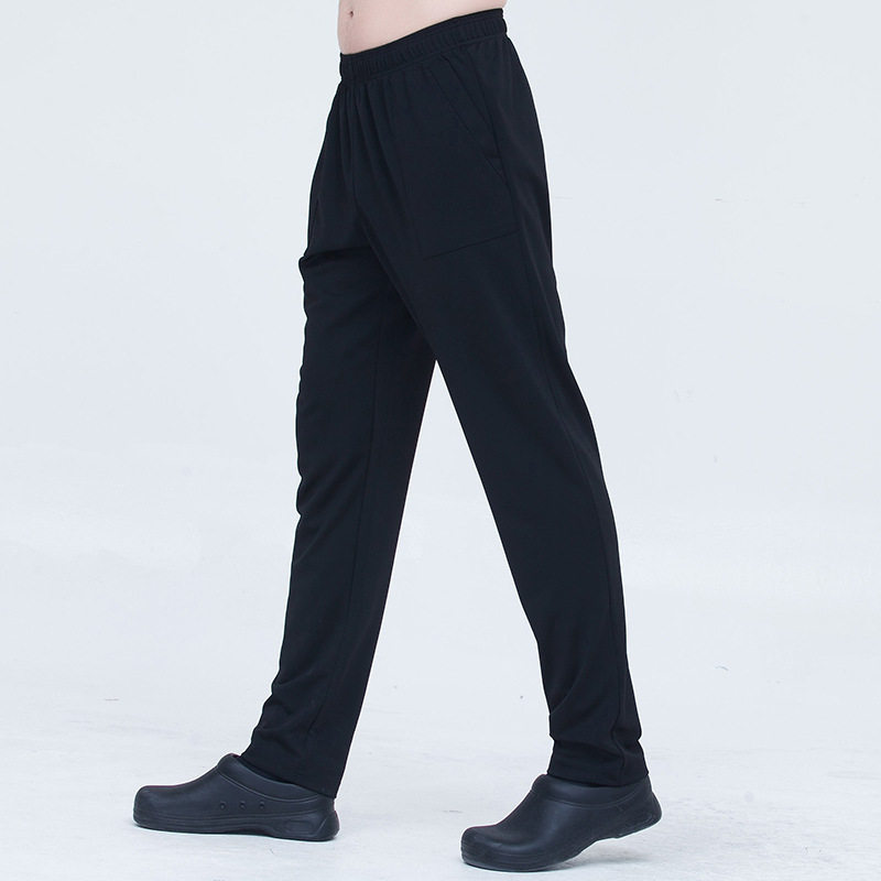 饭店厨师工作裤餐饮酒店服务员松紧腰休闲弹力裤保洁员黑色厚裤子,男装,时尚工装裤,淘宝优惠券,粉丝福利购,淘宝优惠卷