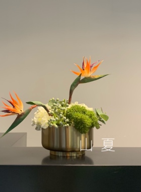 高档轻奢北欧干花精致仿真花艺样板房售楼处花艺