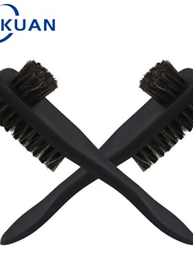 新款 三面毛带把鞋油刷荷木黑色猪鬃毛木质鞋油刷 皮鞋护理刷中国