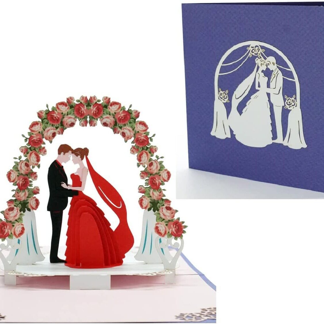 婚庆立体贺卡3D婚礼请柬高级感情人节邀请函手写请贴送男女生日