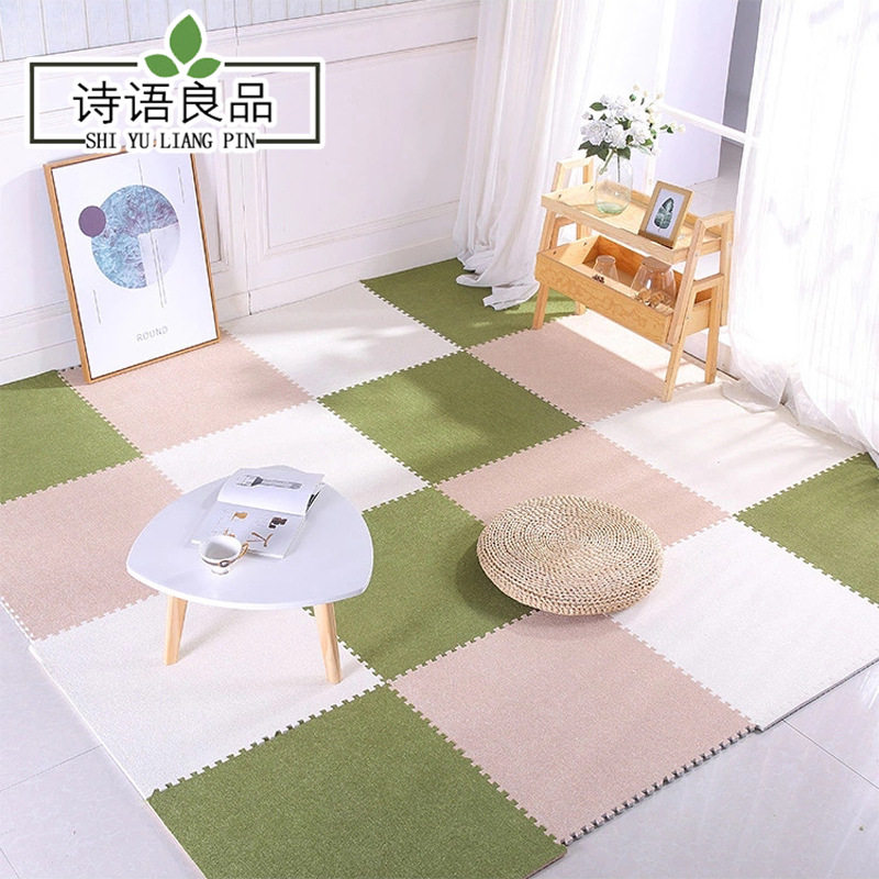拼接泡沫卧室满铺绒面地毯客厅茶几地垫可爱家用床边毯可裁剪方块