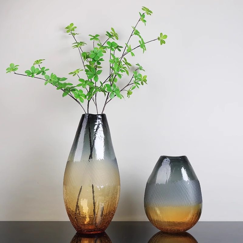 艺术玻璃花瓶轻奢餐桌摆件样板间摆设现代客厅装饰品玄关工艺品