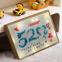 Handmade asters dried flower photo frame 520 Valentine's Day gift, Asters 1314 dried flower photo frame couple gift thumbnail 2