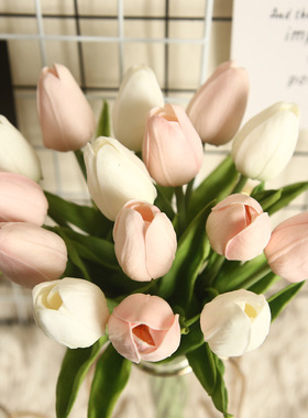 货源PU迷你郁金香外贸家居仿真花假花婚庆MW08081
