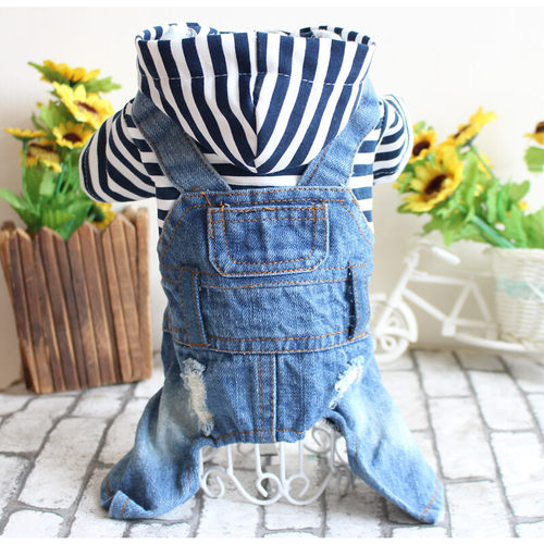 小狗狗衣服泰迪牛仔四脚衣服春夏