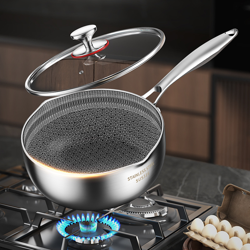 日式L不锈钢雪平锅家用不粘煮面