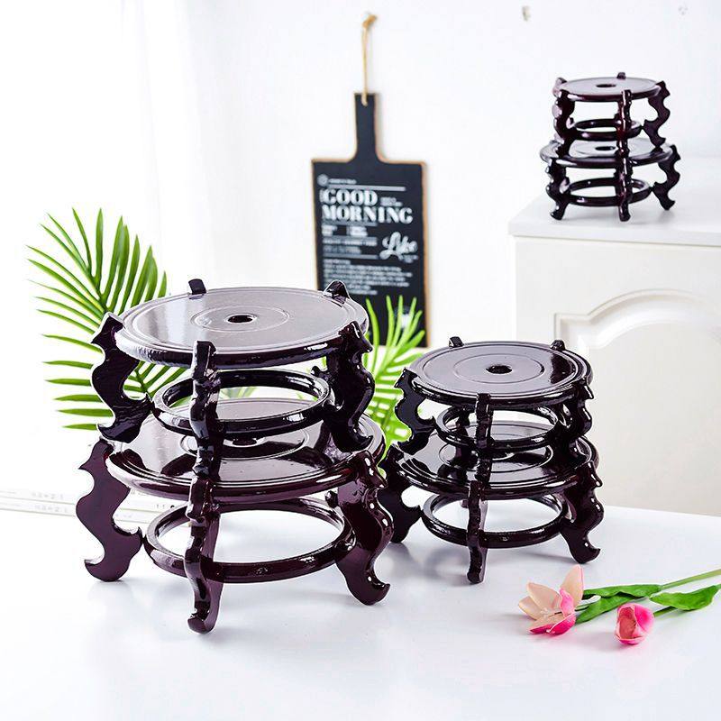 花盆底座托架实木花架茶壶花瓶石头奇石香炉木托盘架圆形摆件弘智,家居饰品,壁饰,淘宝优惠券,粉丝福利购,淘宝优惠卷