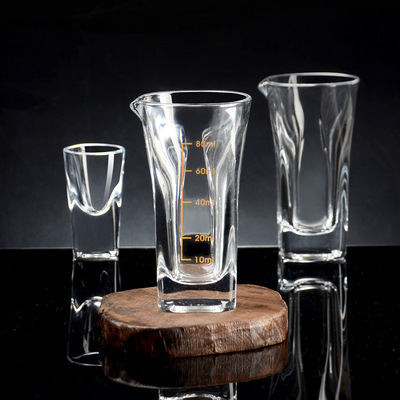 厚底四方分酒器白酒杯套装