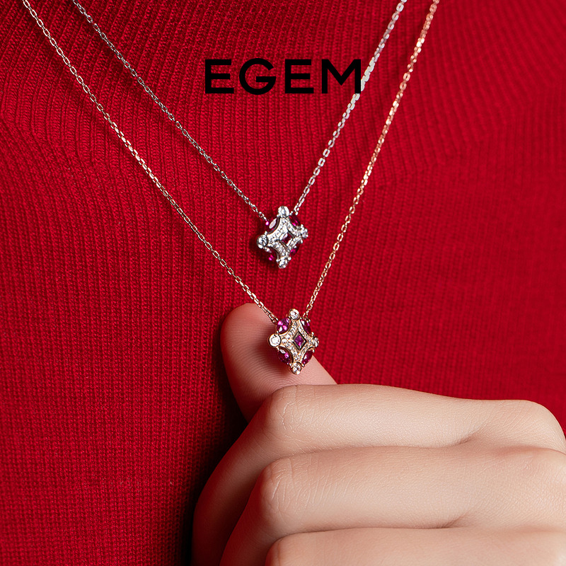 高银版项链女EGEM意境S925纯银