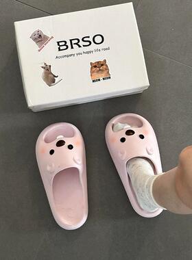 Loopy拖鞋女款外穿夏2025新款卡通厚底家居室内防滑防臭一字凉拖