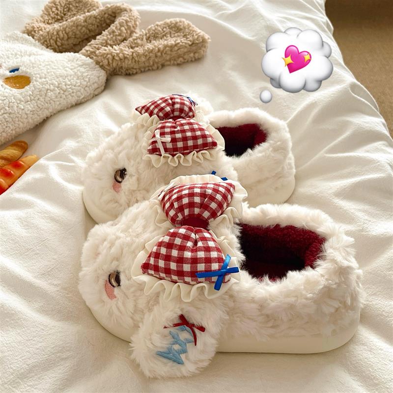 可爱ins居家包跟棉鞋女冬季厚底