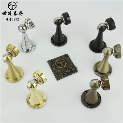 世连泰好全铜门吸金色黑色复古纯铜防撞墙吸强磁门碰门档房门门吸