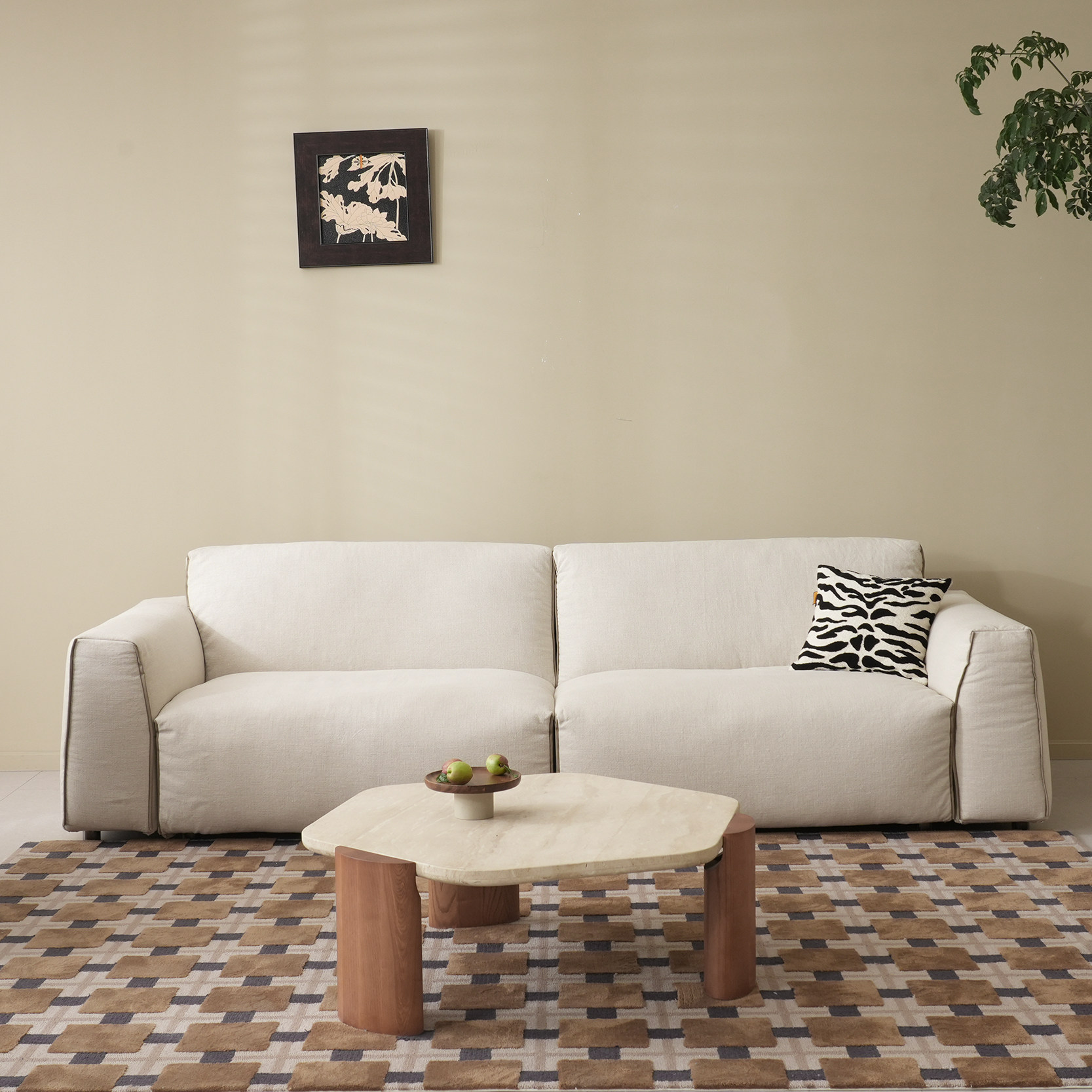 支吾昆仑侘寂风进口棉麻布艺沙发简约现代可拆洗白色直排羽绒极简,住宅家具,布艺沙发,淘宝优惠券,粉丝福利购,淘宝优惠卷