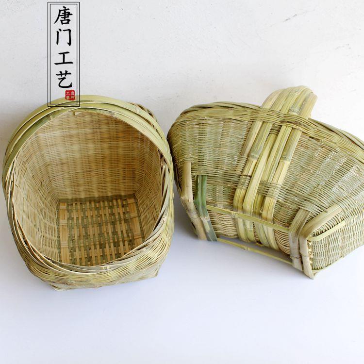 纯手工编制竹制品 手提竹篮竹编 环保购物篮收纳筐篮水果篮工艺