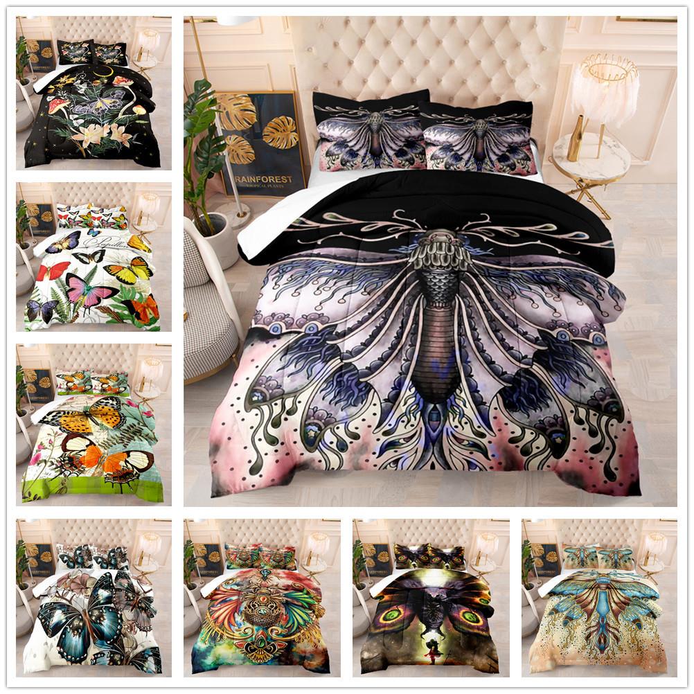 3D数码印花羽丝棉被夏被蝴蝶被芯外贸亚马逊跨境胖被一件起订