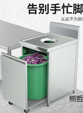新款收残台收残车商用不锈钢收食台厨余餐厅食堂残食垃圾泔水回收