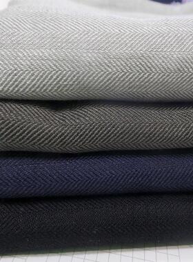 linen纯亚麻人字斜纹 鱼骨纹麻布 色织亚麻面料 裤装西装面料