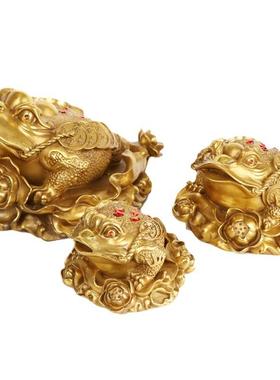 杨铜记 工艺品摆件新款金蟾铜器三足蟾 荷叶金蟾荷花蟾