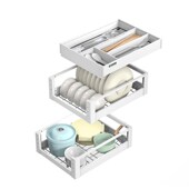 精选意驰橱柜拉篮小尺寸碗碟350窄柜300抽屉式 400柜体450碗柜内置