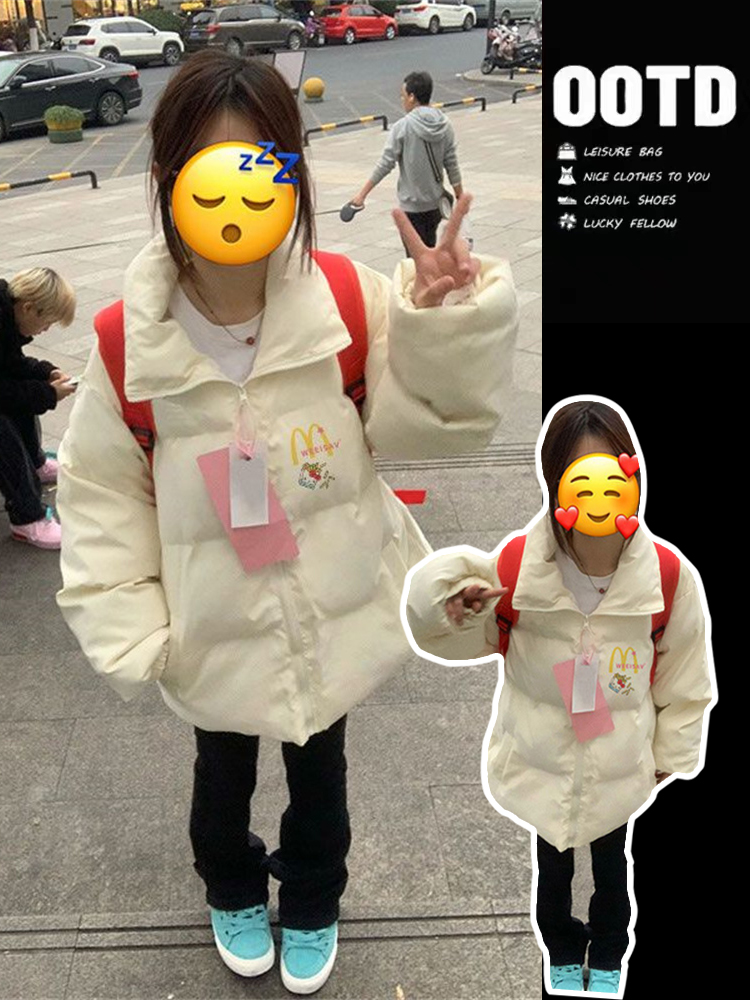 美式复古高级感新款羽绒棉袄女