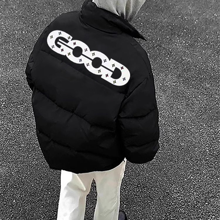 羽绒服立领棉服男款保暖印花百搭